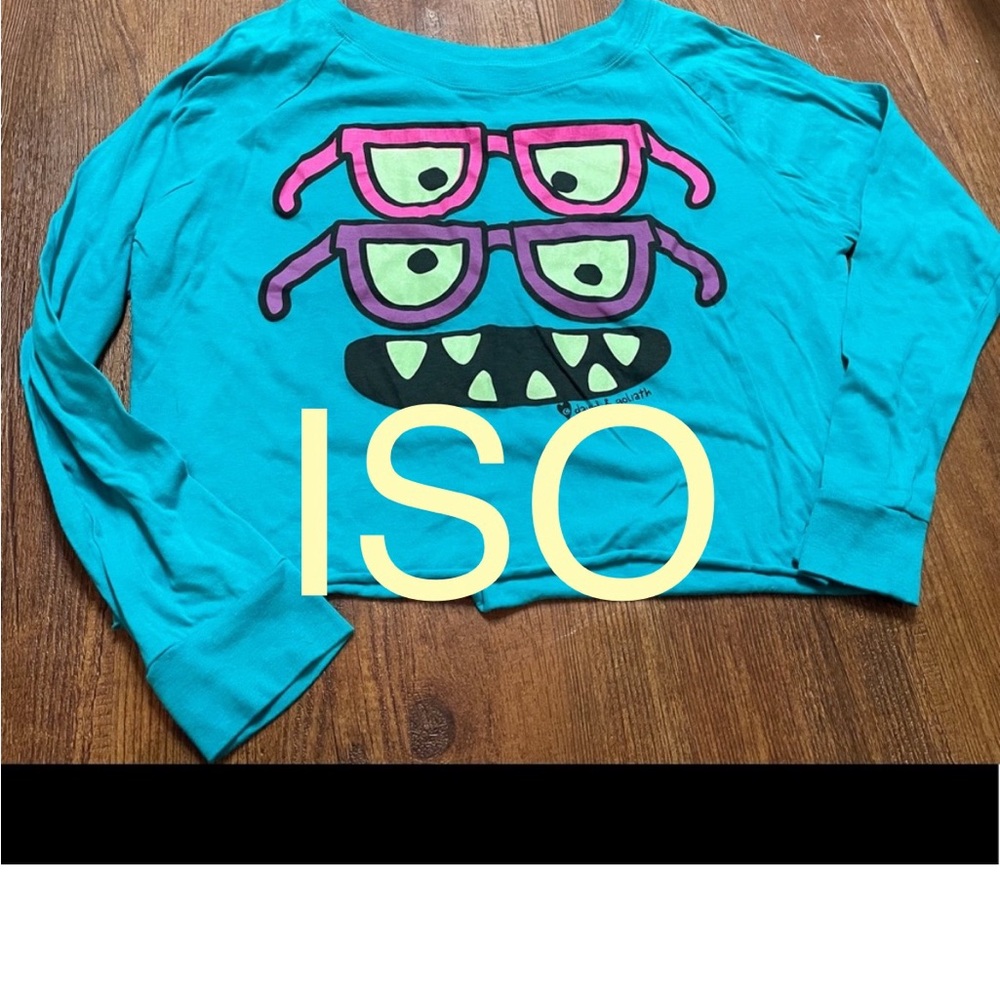 ISO David & Goliath Teal Monster Face Shirt READ
